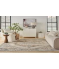 Nourison Astra Machine Washable Ivory Blue ASW13 6 ft. 7 in. X 9 ft. Rectangle Rug