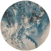 Nourison Home Maxell MAE08 Ivory/Teal 3 ft. 10 in. Round Area Rug