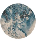 Nourison Maxell Area Rug MAE08 Ivory/Teal 3'10" x 3'10"round