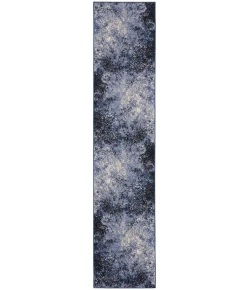 Nourison Home Passion PSN10 Light Blue Black 2 ft. 2 in. X 10 ft. Area Rug