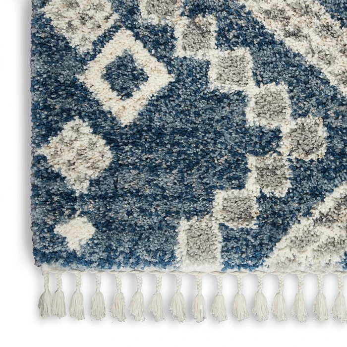 Nourison Oslo Shag Denim Blue OSL02 5 ft. X 8 ft. Rect. Rug