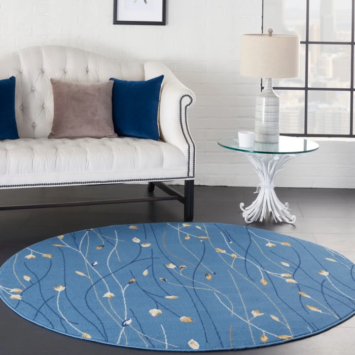 Nourison Grafix Round Area Rug GRF15-Light Blue