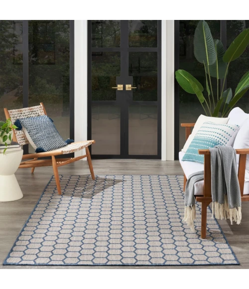 Nourison Twist Reversible Blue TWS01 4 ft. X 6 ft. Rect. Rug