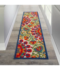Nourison Home Aloha ALH20 Red Multicolor 2 ft. 3 in. X 8 ft. Area Rug