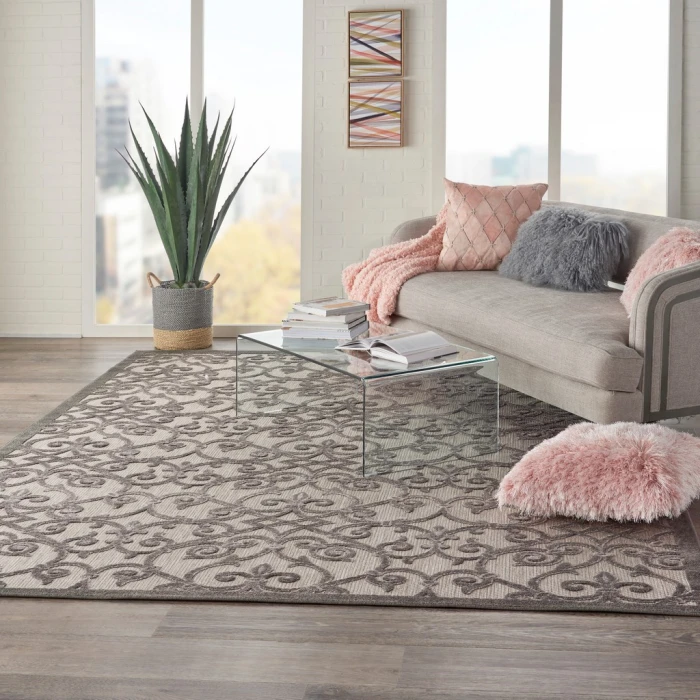 Nourison Aloha Area Rug ALH21-Grey/Charcoal