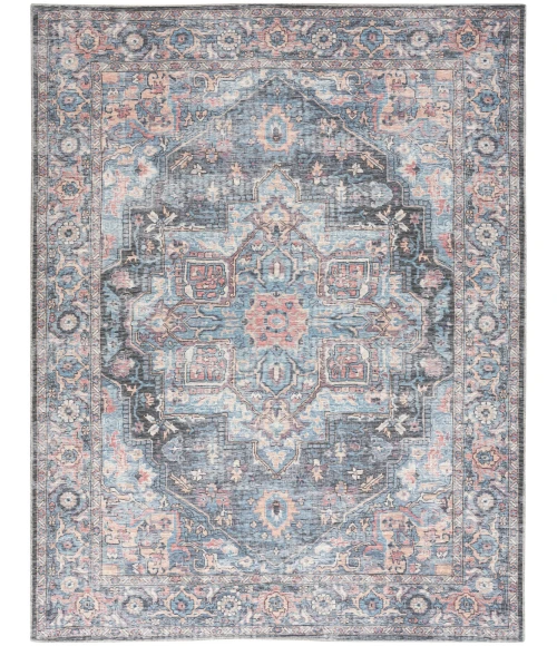 Nicole Curtis Machine Washable Series 1 Area Rug SR101 Blue 8' x 10'
