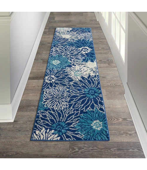 Nourison Passion Area Rug PSN17 Navy/Ivory 2'2" x 10'