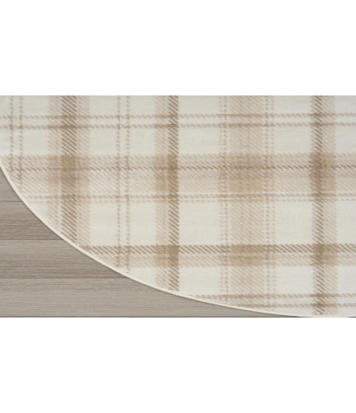 Nourison Grafix Ivory Beige GRF03 4 ft. Round Rug
