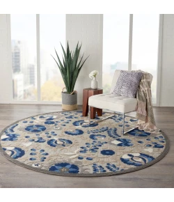 Nourison Home Aloha ALH17 Natural Blue 7 ft. 10 in. Round Area Rug