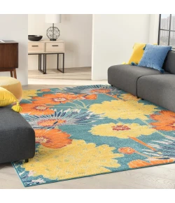 Nourison Home Allur ALR06 Turquoise Multicolor 7 ft. 10 in. X 9 ft. 10 in. Area Rug