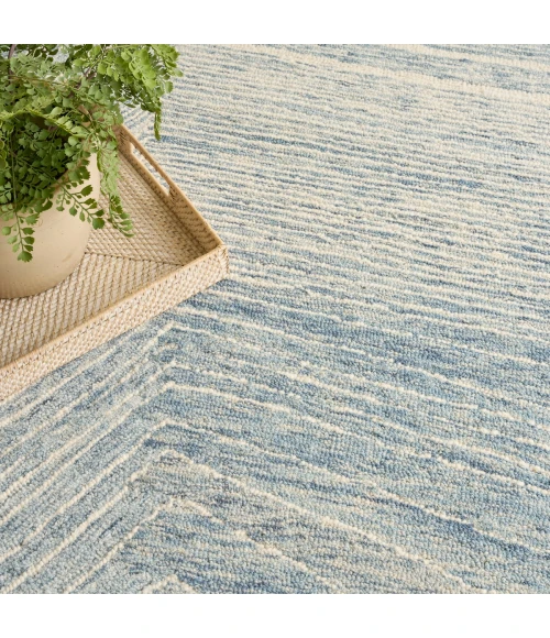 DKNY Pure Angles Ivory Blue ANG01 9 ft. X 12 ft. Rect. Rug