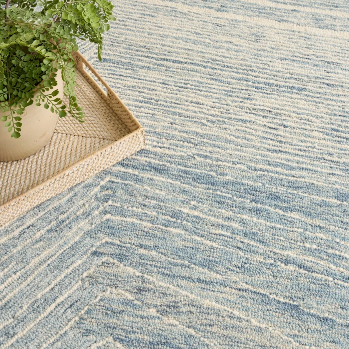 DKNY Pure Angles Ivory Blue ANG01 9 ft. X 12 ft. Rect. Rug
