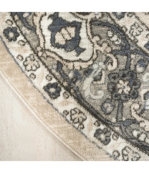 Nourison Quarry Ivory Blue QUA05 8 ft. X Round Rug