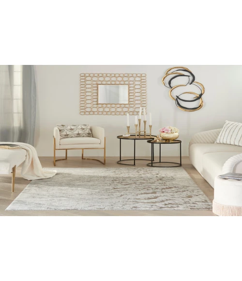 Inspire Me! Home Décor Metallic Grey Mocha MTL02 6 ft. X 9 ft. Rectangle Rug