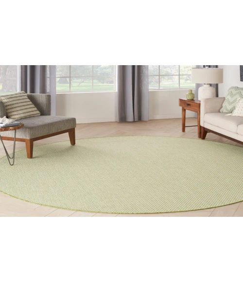 Nourison Courtyard Ivory Green COU01 8 ft. Round Rug