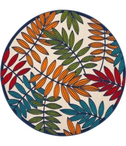 Nourison Home Aloha ALH18 Multicolor 5 ft. 3 in. Round Area Rug