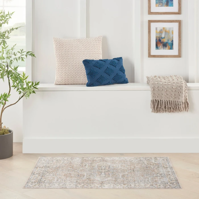Nourison Astra Machine Washable Area Rug ASW12 Beige