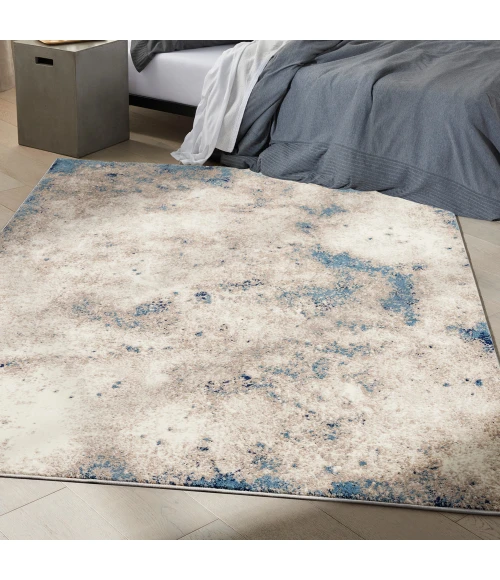 Calvin Klein Infinity Area Rug IFN05 Ivory Grey Blue