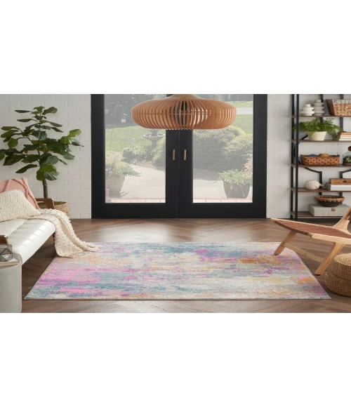 Nourison Passion Ivory Multicolor PSN36 5 ft. 3 in. Square Rug