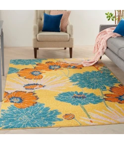 Nourison Home Allur ALR06 Yellow Multicolor 5 ft. 3 in. X 7 ft. 3 in. Area Rug