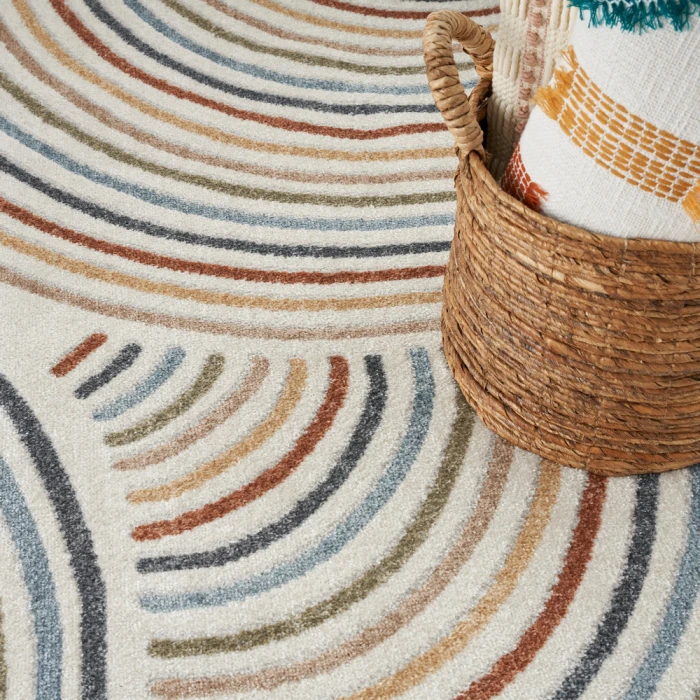 Nourison Astra Machine Washable Area Rug ASW08 Ivory/Multi