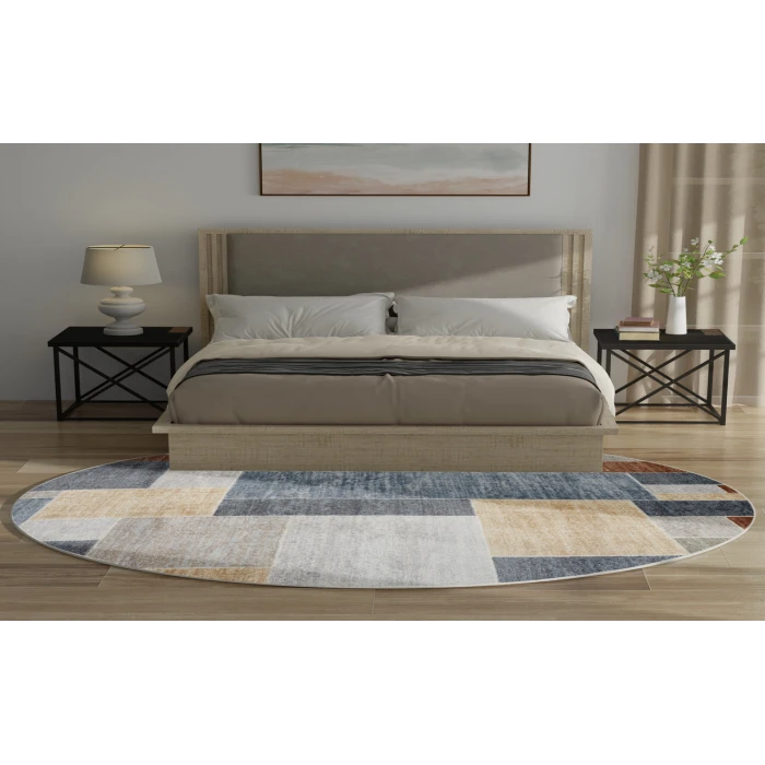 Nourison Astra Machine Washable Multicolor ASW09 7 ft. 10 in. Round Rug