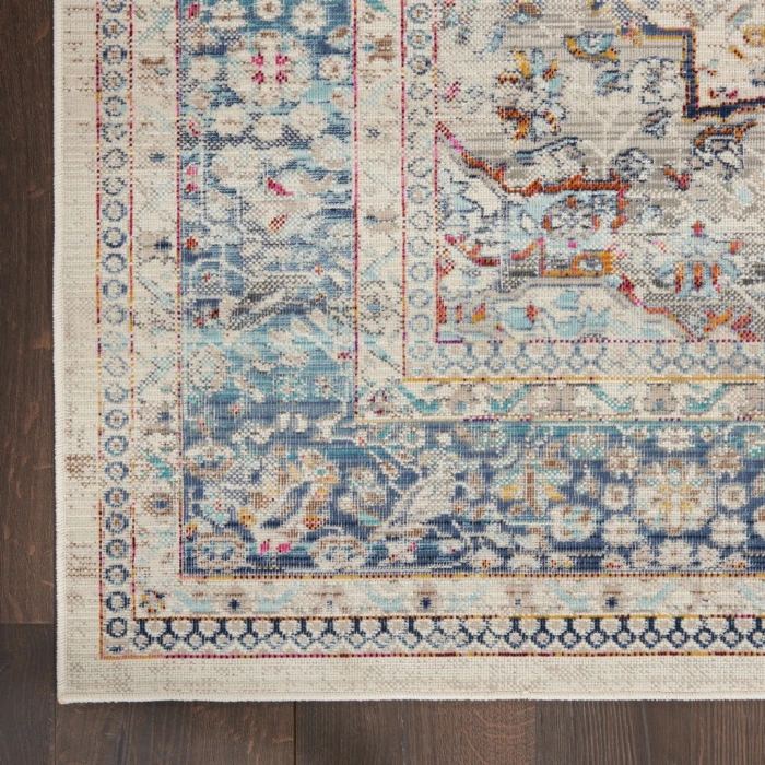 Nourison Vintage Kashan Area Rug VKA07-Ivory Blue