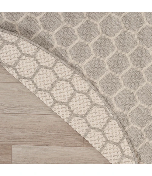 Nourison Twist Reversible Grey TWS01 8 ft. X Round Rug