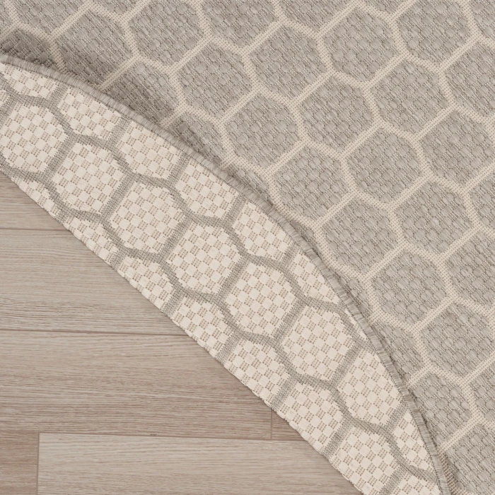 Nourison Twist Reversible Grey TWS01 8 ft. X Round Rug
