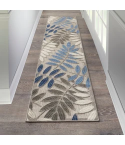 Nourison Home Aloha ALH18 Grey Blue 2 ft. 3 in. X 8 ft. Area Rug