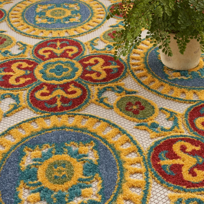 Nourison Aloha Area Rug ALH30 Red/Multi