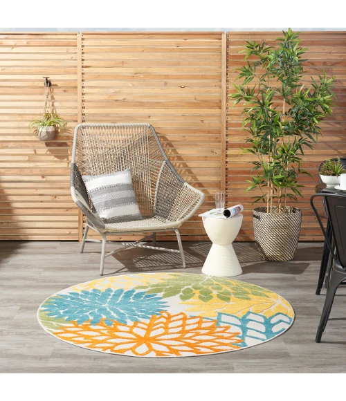 Nourison Aloha Area Rug ALH05 Turquoise Multicolor