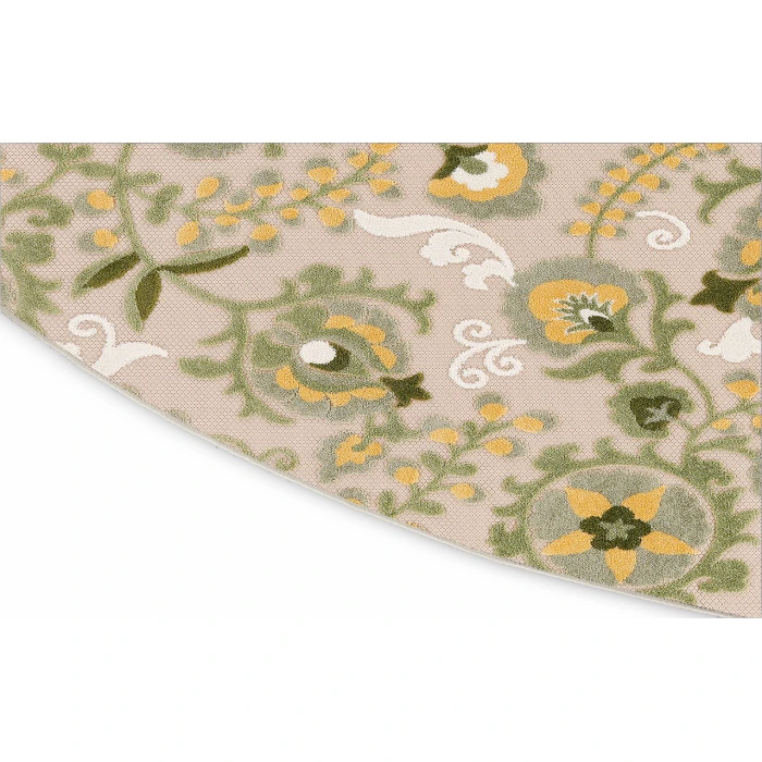 Nourison Aloha Ivory Green ALH17 5 ft. 3 in. Round Rug