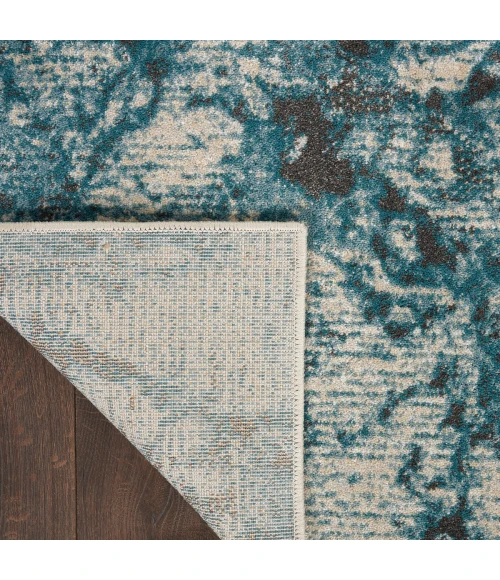 Nourison Maxell Area Rug MAE08 Ivory/Teal 3'10" x 5'10"