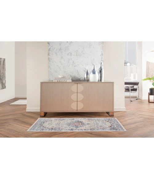 Nourison Vintage Kashan Ivory Blue VKA07 2 ft. X 4 ft. Rectangle Rug