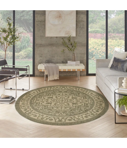 Nourison Tulum Olive TLM05 8 ft. X Round Rug