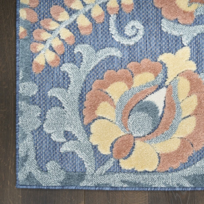 Nourison Aloha Blue Rose ALH17 7 ft. 10 in. X 10 ft. 6 in. Rect. Rug