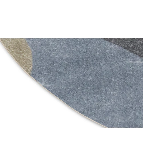 Nourison Astra Machine Washable Sky Blue ASW06 7 ft. 10 in. Round Rug
