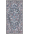 Nicole Curtis Machine Washable Series 1 Area Rug SR101 Blue 2' x 4'