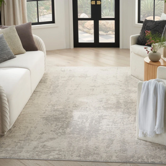 Nourison Quarry Cream Grey QUA01 5 ft. X 7 ft. Rect. Rug