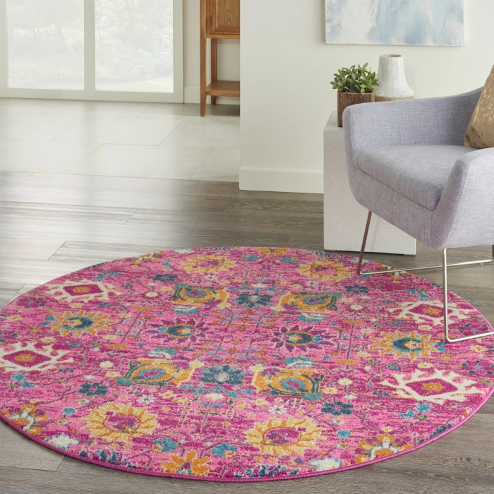 Nourison Passion Area Rug PSN01 Fuchsia 4' Round