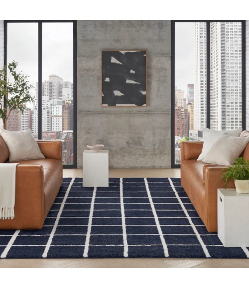 DKNY West End Ave Navy Ivory WTE01 8 ft. X 10 ft. Rect. Rug