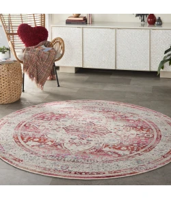 Nourison Vintage Kashan - Vka07 Red Ivory Area Rug 6 ft. X 6 ft. Round
