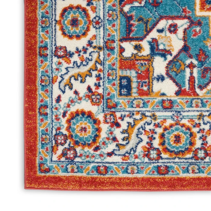 Nourison Passion Runner Area Rug PSN33-Red Multi Colored