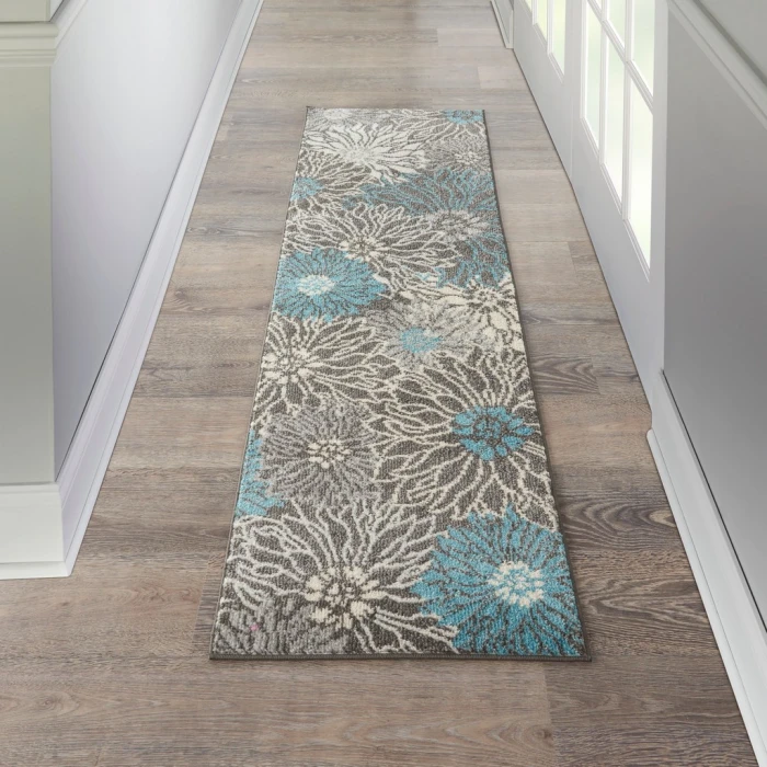 Nourison Passion Runner Area Rug PSN17-Charcoal/Blue