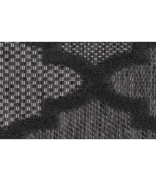 Nourison Easy Care Charcoal Black NES01 2 ft. 2 in. X 10 ft. Rectangle Rug