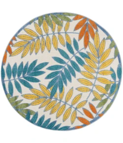 Nourison Home Aloha ALH18 Ivory/Multi 4 ft. Round Area Rug