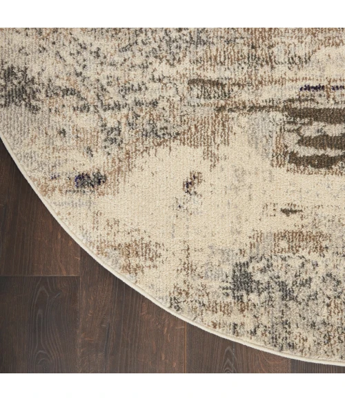 Nourison Celestial Round Area Rug CES02-Ivory/Grey