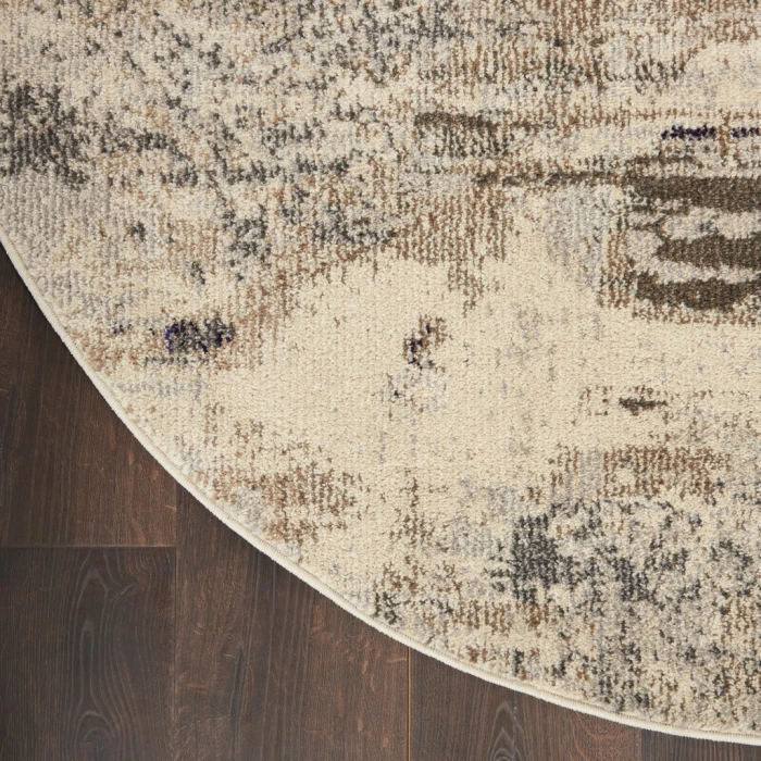 Nourison Celestial Round Area Rug CES02-Ivory/Grey