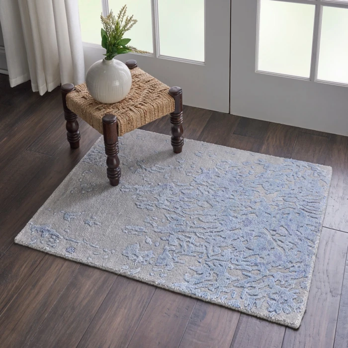Nourison Silk Shadows Grey Blue SHA18 2 ft. X 3 ft. Rect. Rug